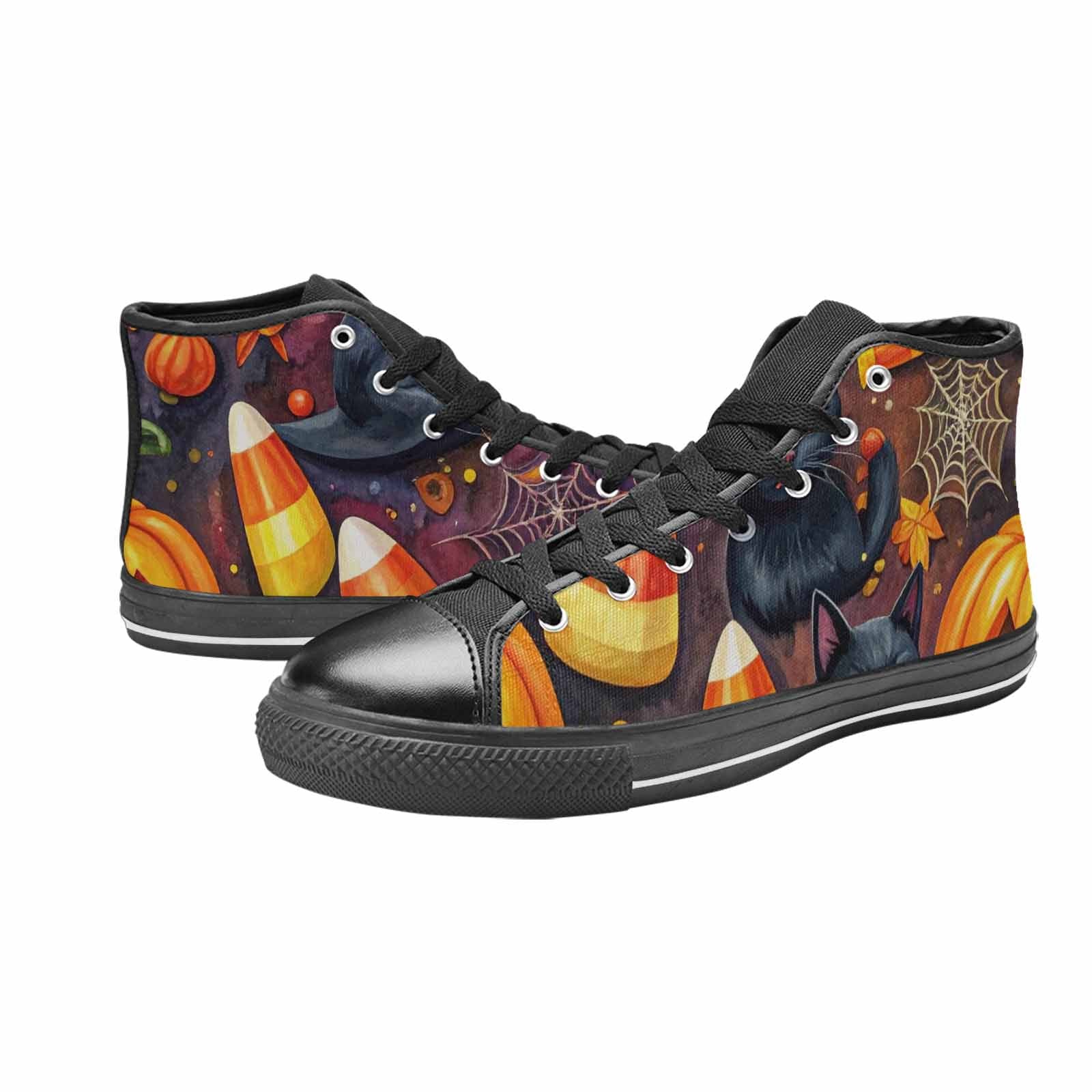 WOMEN'S Halloween High Top Canvas Vibrant Chaos Sneakers