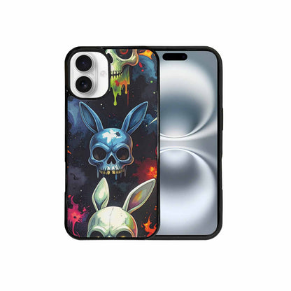 iPhone 16 Plus Case — Radioactive Ghost Bunny Skull Sm, Personalized Phone Case