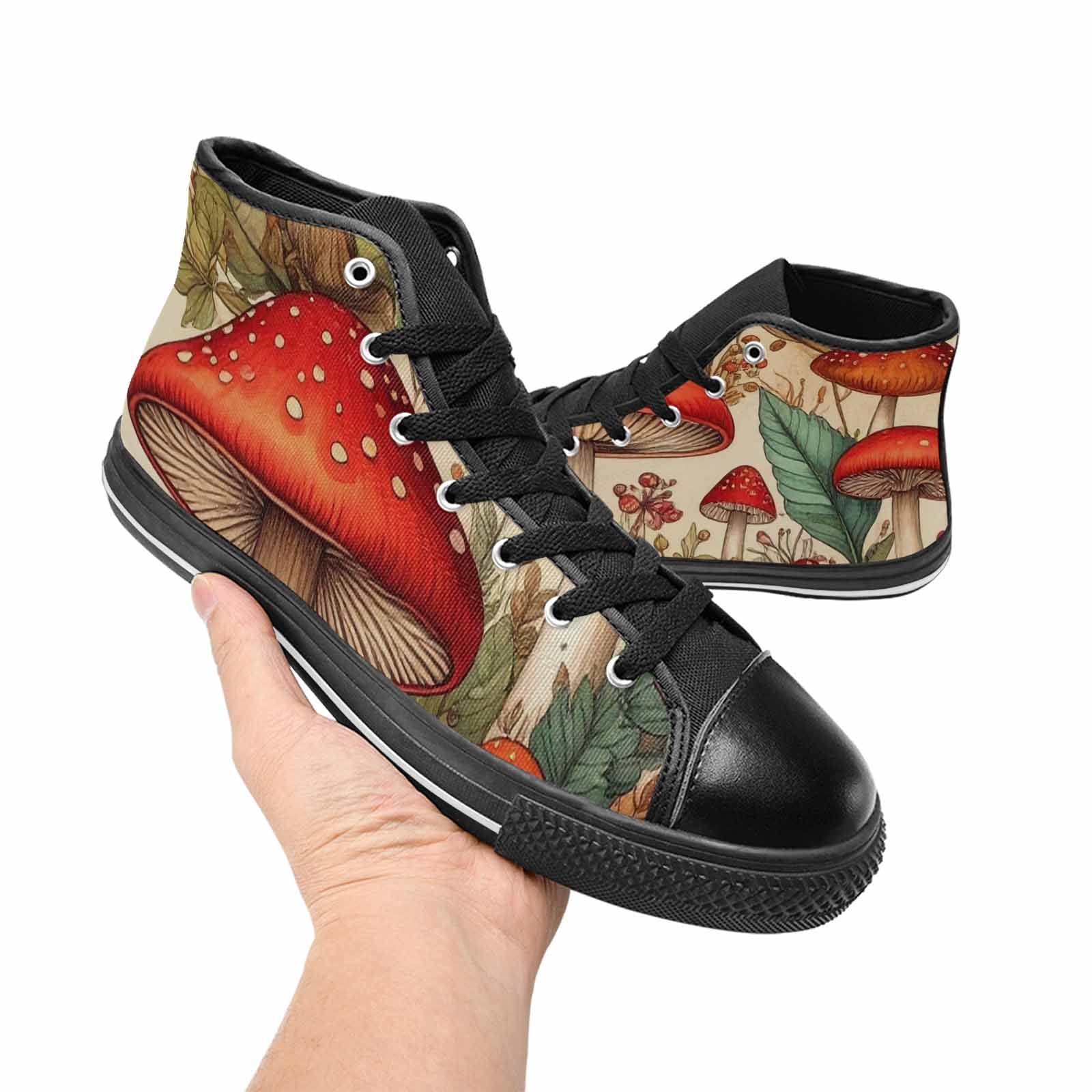 MEN'S Mushroom High Top Canvas Vibrant Chaos Sneakers