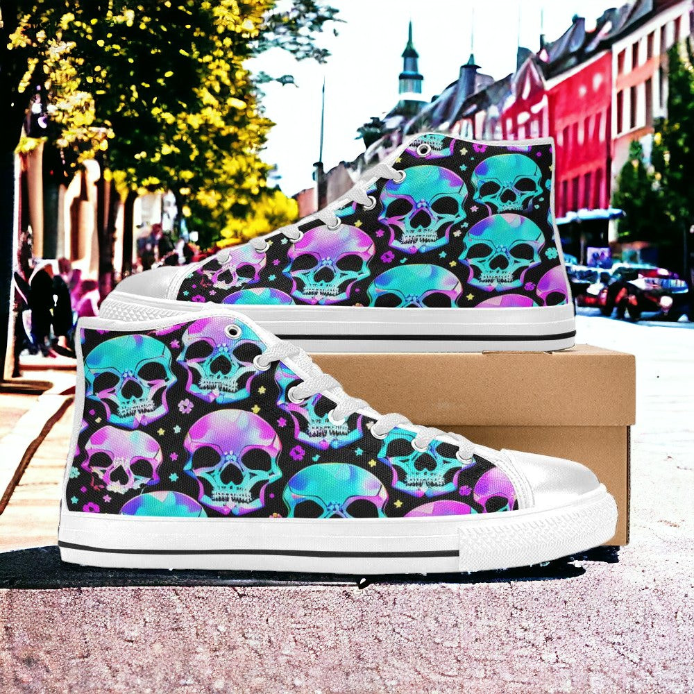 Cherry Blossom Dark Cosmic Vivid WOMEN Bold Art - Freaky Shoes | Custom Art Sneakers