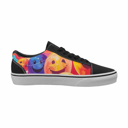 WOMEN'S Smiley Facessmiley Faces  Lace-Up Canvas Dark Academia Custom Sneakers