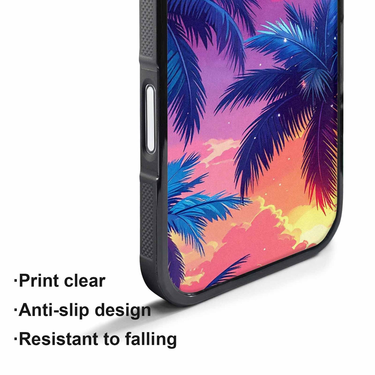 iPhone 17 Air Case — Chrome Bling Palm Tree Original Art, Custom Print Case Cover
