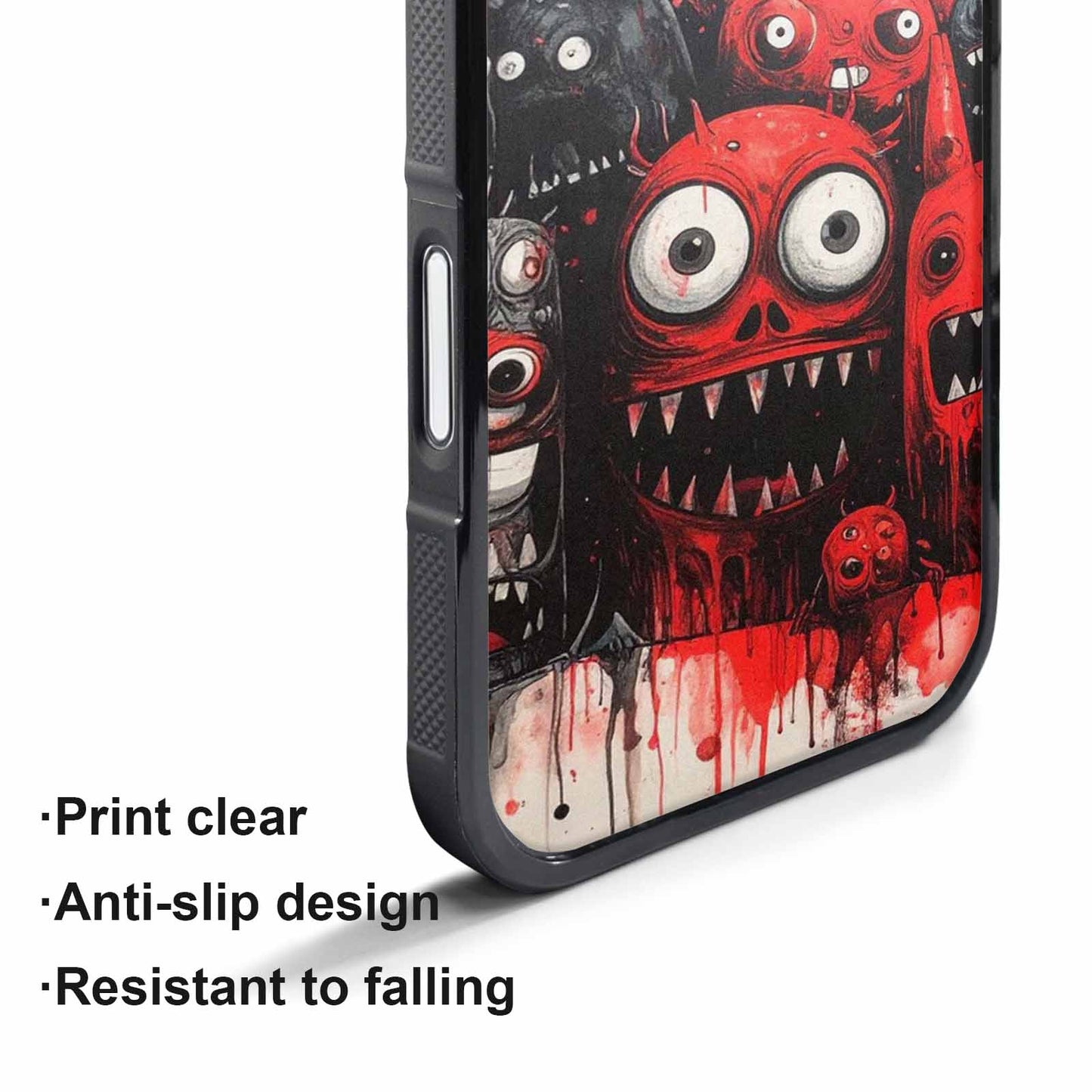 iPhone 17 Pro Max Case — Black &amp; Red Ink Cartoon Cute, Custom Print Case Cover
