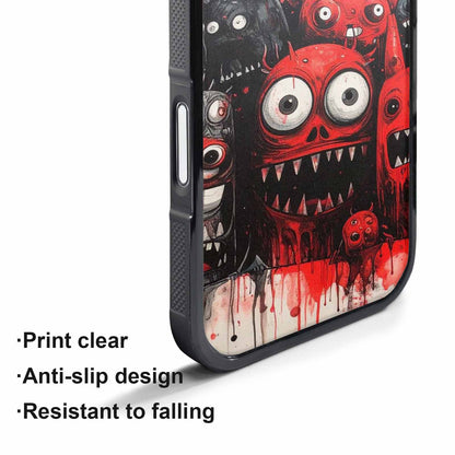 iPhone 17 Pro Max Case — Black &amp; Red Ink Cartoon Cute, Custom Print Case Cover
