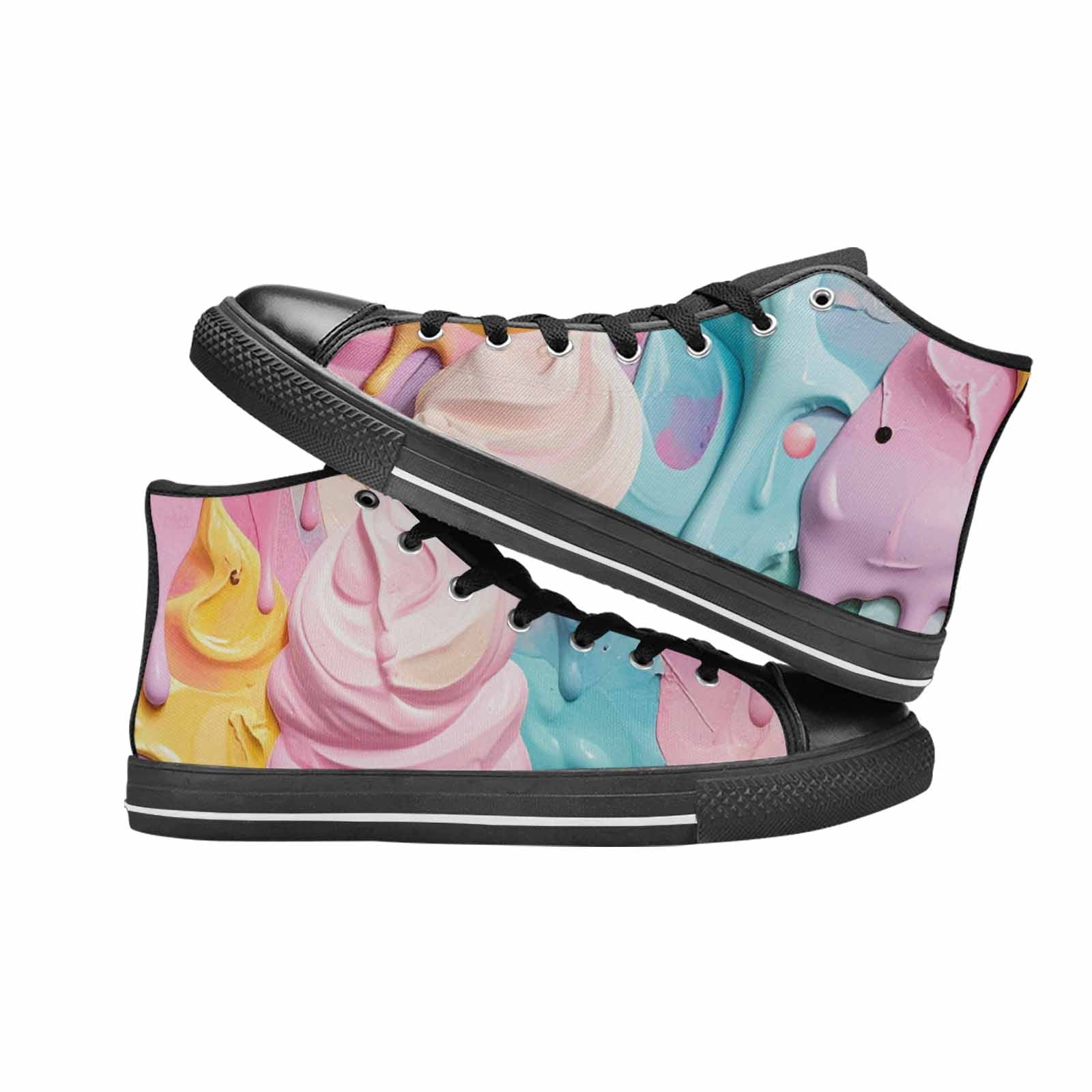 WOMEN'S Soft Serve Swirl Monster Characters High Top Canvas Vivid Shoes