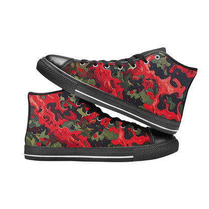 WOMEN'S Military Camouflage Blotch High Top Canvas Y2K Custom Sneakers