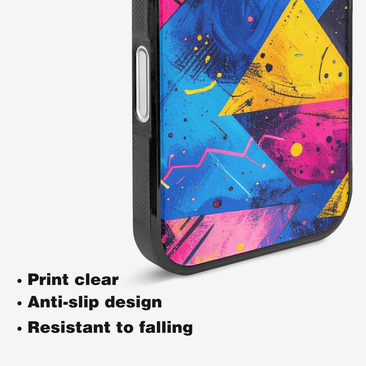 iPhone 16 Plus Case — Memphis Squiggles Triangles Dots, Custom Print Case Cover