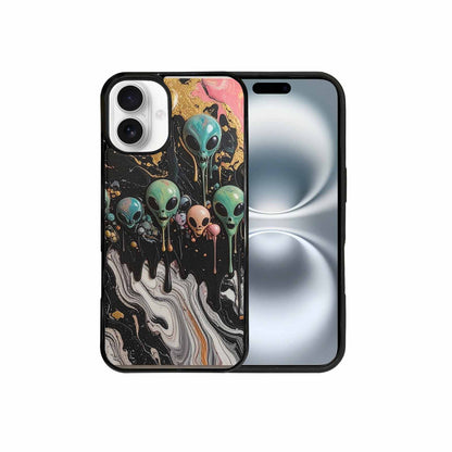 iPhone 16 Plus Case — Aliens Marblemelting Aliens Pa Ciq, Unique Phone Case Design