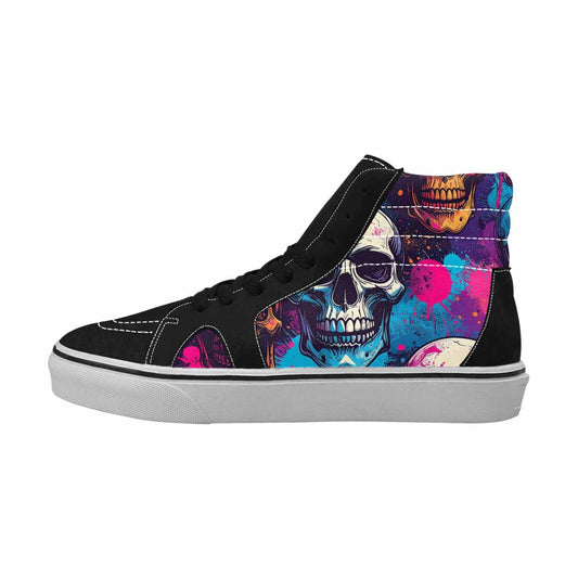 MEN'S Skulls Splatter Comic High Top Canvas Dreamcore Custom Shoes
