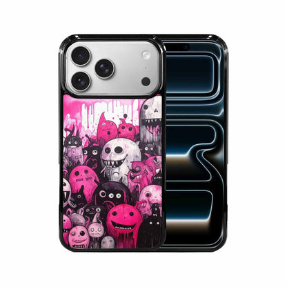 iPhone 17 Pro Max Case — Black &amp; Pink Ink Cartoon Cute, Customized Protective Case