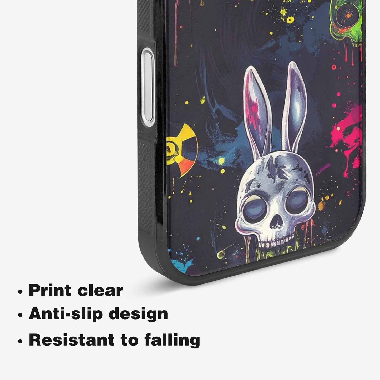 iPhone 16 Case — Radioactive Ghost Bunny Skull Small Radioactive, Unique Phone Case Design