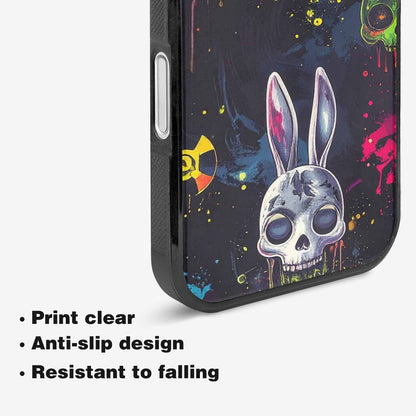 iPhone 16 Case — Radioactive Ghost Bunny Skull Small Radioactive, Unique Phone Case Design