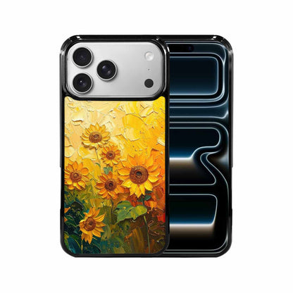 iPhone 17 Pro Max Case — Impressionist Sunflower Brushstroke Pattern Floral, Custom Art Phone Cover