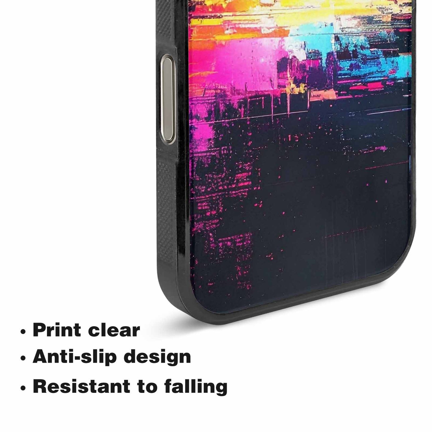 iPhone 16 Pro Max Case — Glitch Dark Art Seamless Pattern Vibrant, Custom Print Case Cover