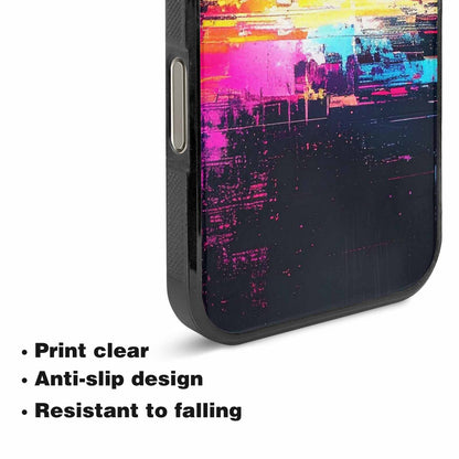 iPhone 16 Pro Max Case — Glitch Dark Art Seamless Pattern Vibrant, Custom Print Case Cover