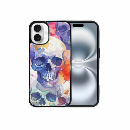 iPhone 16 Plus Case — Kulls Watercolor Skulls Small Skull Pattern, Custom Designed Case Cover