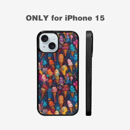 iPhone 15 Case — Ice Cream Motif Ice Cream Motifs, Custom Designed Case Cover