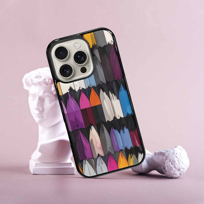 iPhone 16 Pro Case — Asexual Flag Color Theme Small Rainbow, Unique Phone Case Design