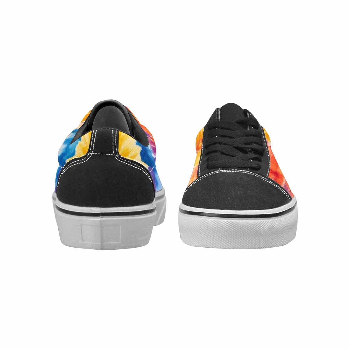 WOMEN'S Tie Dye Swirl Canvas Lace-Up Neon Fantasy Custom Shoes
