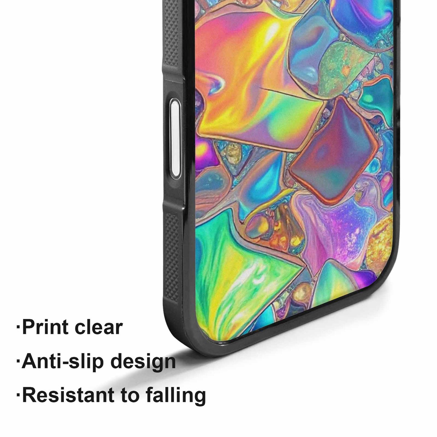 iPhone 17 Case — Holographic Iridescent Shimmer Pattern Original Art, Unique Phone Case Design