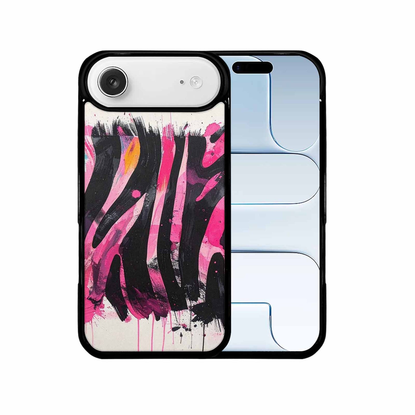 iPhone 17 Air Case — Black Pink Ink Zebra Stripe Animal, Customized Protective Case