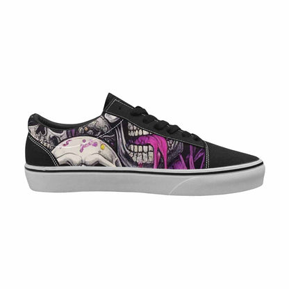 WOMEN'S Rainbow From Skull S Lace-Up Canvas Dark Academia Custom Sneakers
