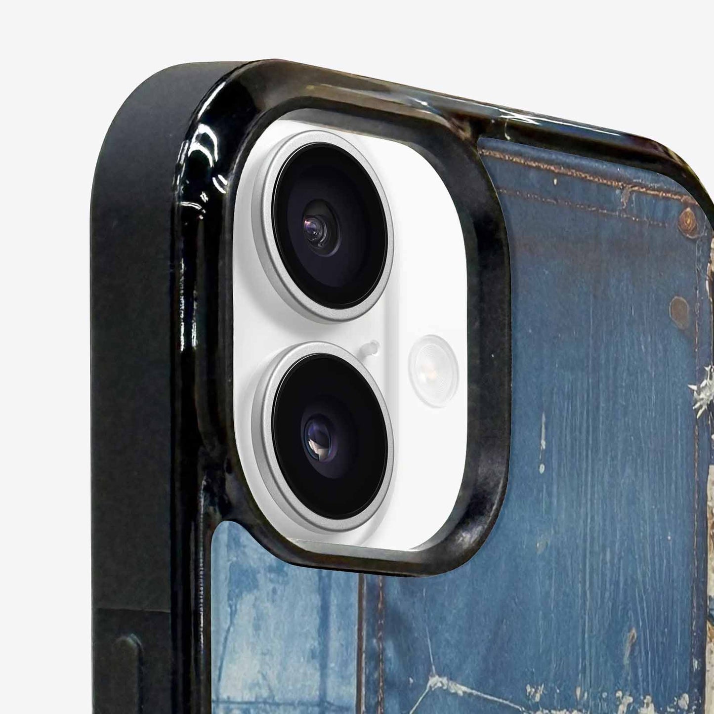 iPhone 16 Plus Case — Denim Distressed Textures Print Edge To, Original Design Phone Case