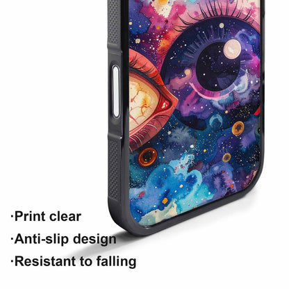 iPhone 17 Pro Case — Cartoon Eyeballs Galaxy Space, Custom Designed Case Cover