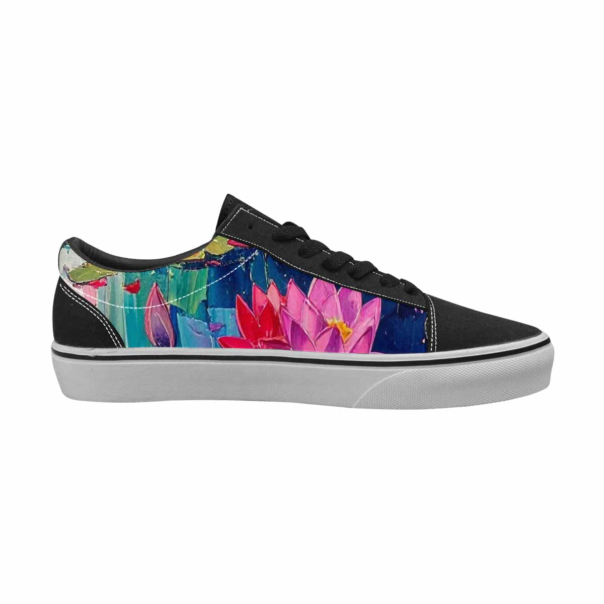WOMEN'S Monet Impressionist Lace-Up Canvas Wallpaper Art Custom Sneakers