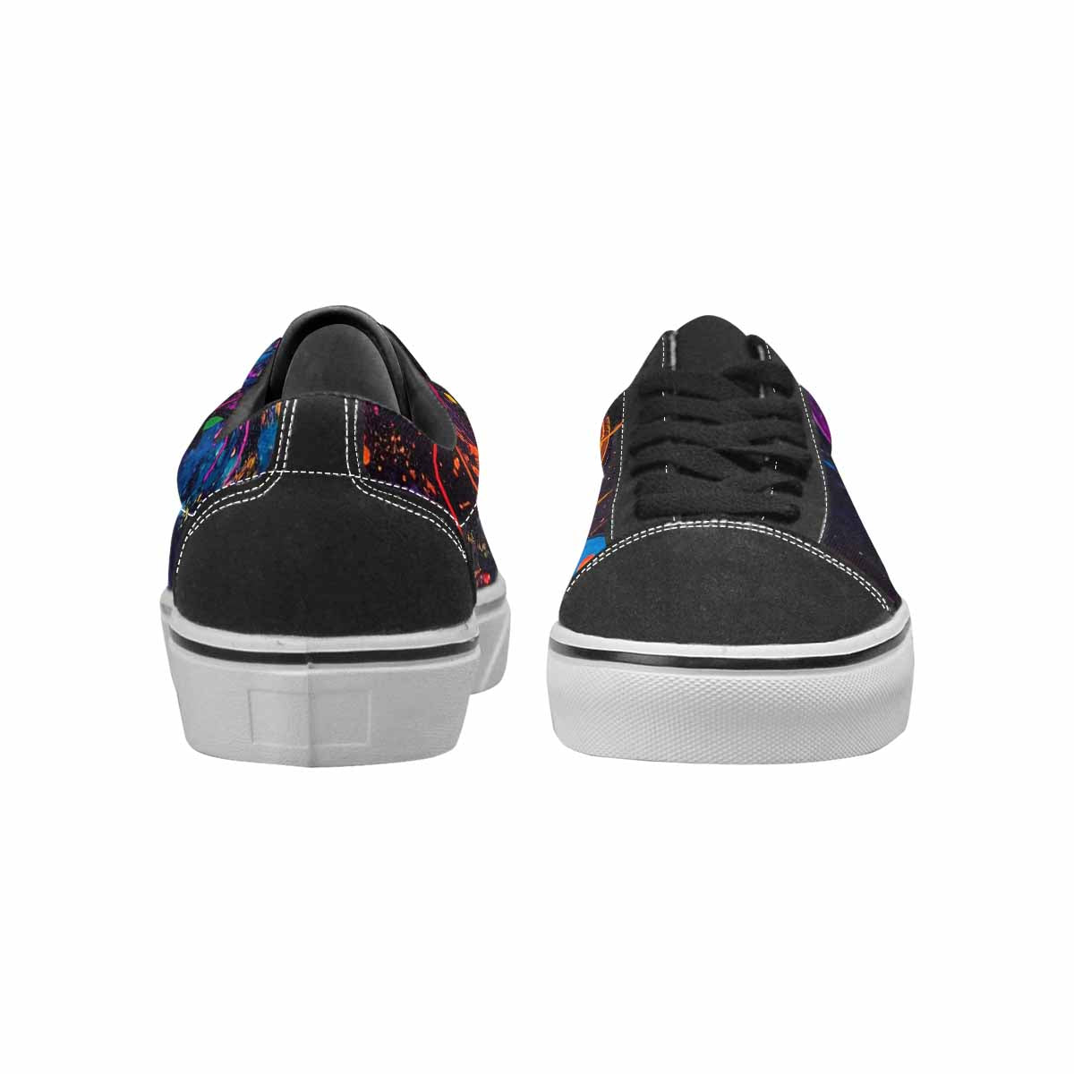 WOMEN'S Smiley Faces × Glow Lace-Up Canvas Kaleidoscope Custom Sneakers