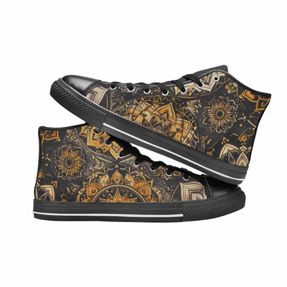 MEN'S Mandala High Top Canvas Neon Fantasy Custom Shoes