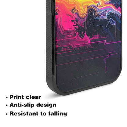 iPhone 15 Plus Case — Glitch Dark Art Seamless Pattern Vibrant, Custom Phone Case