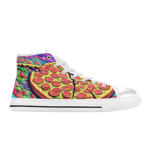 MEN'S Trippy Pizza Fantasy Art High Top Canvas Dark Academia Sneakers