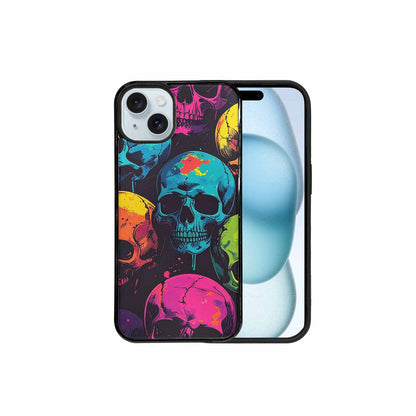 iPhone 15 Plus Case — 1000s Of Skulls Digital Camo Drip, Customized Protective Case