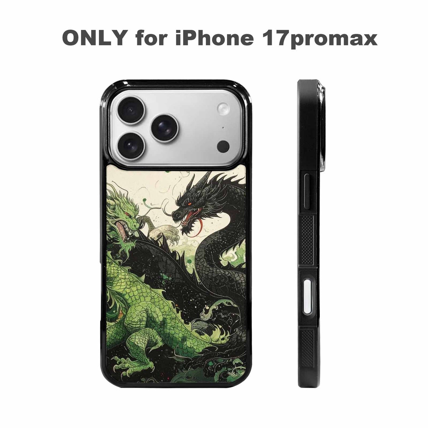 iPhone 17 Pro Max Case — Dragon Scale Black &amp; Original Art, Custom Art Phone Cover