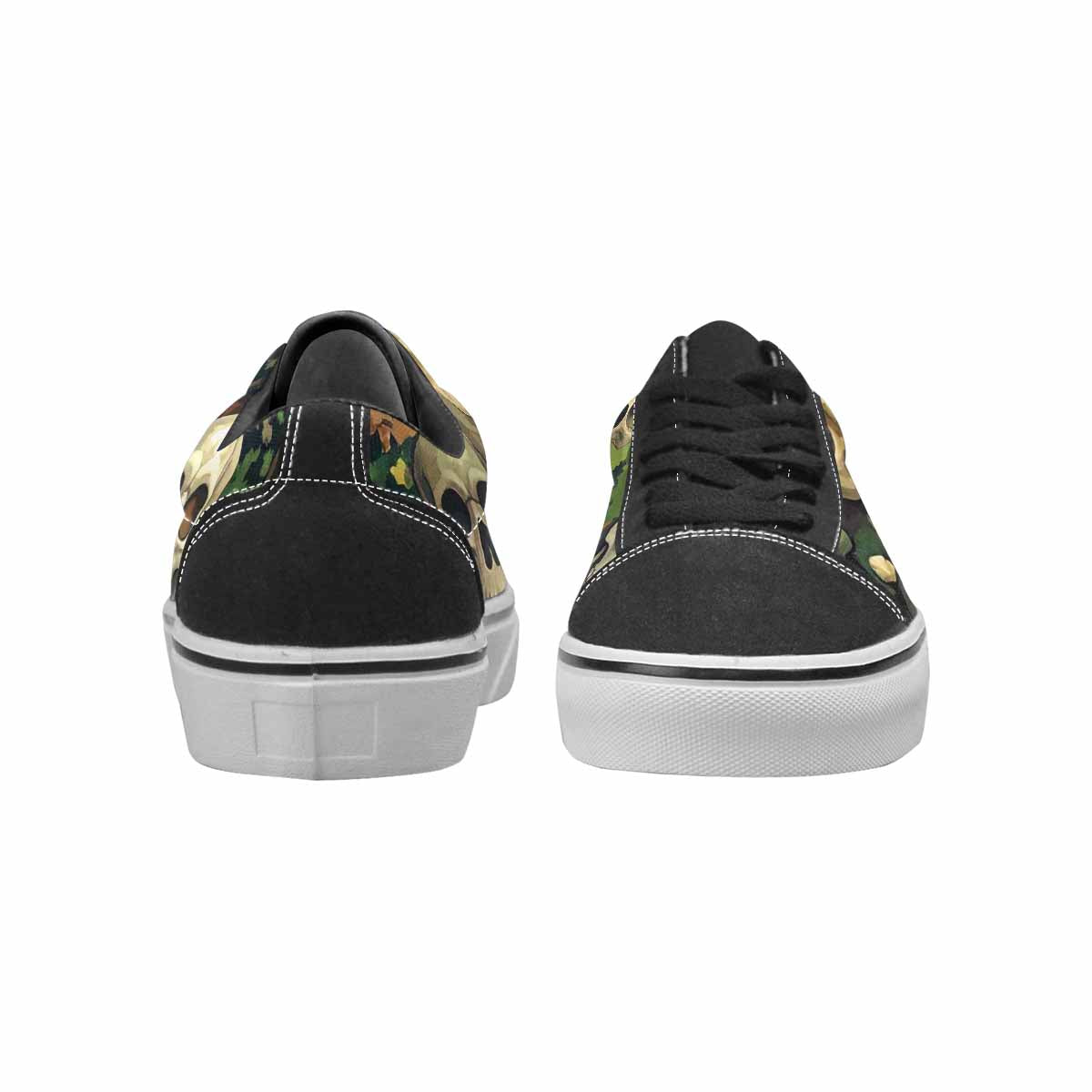 WOMEN'S Skulls  Camo Skulls Lace-Up Canvas Neon Fantasy Custom Shoes
