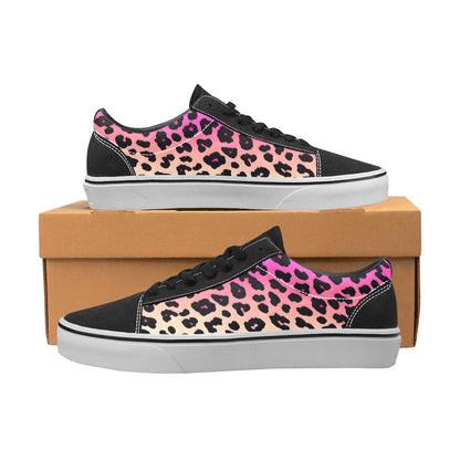 WOMEN'S Gradient Leopard Print Low Top Skateboarding Neon Fantasy Shoes