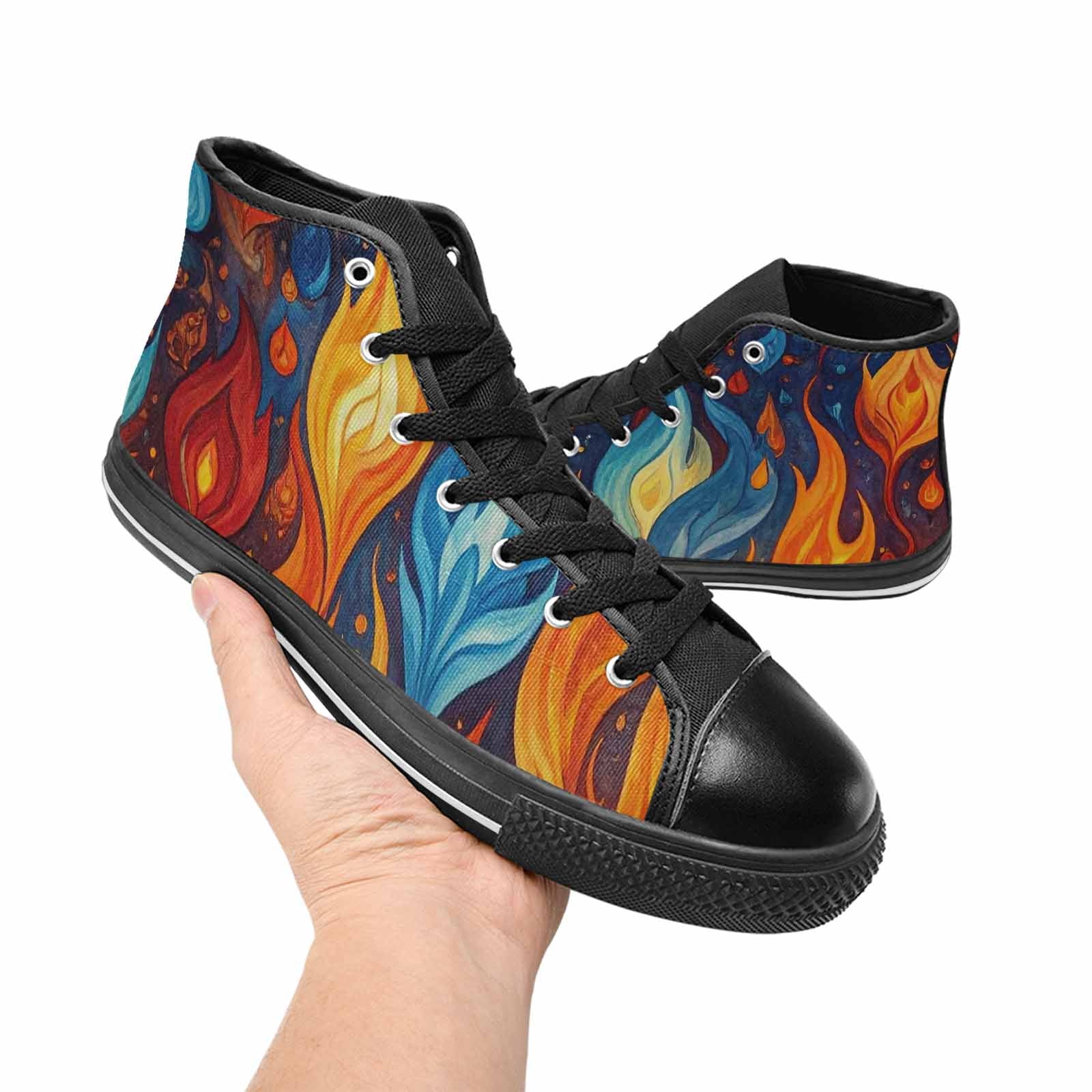 MEN'S Fire Flame High Top Canvas Dark Academia Shoes