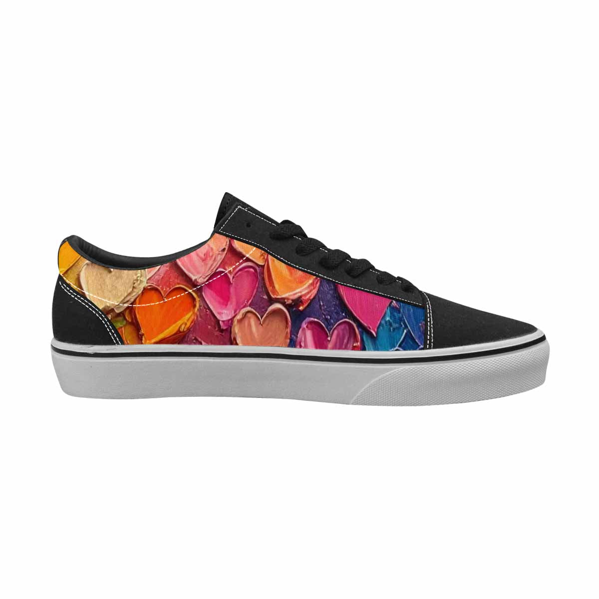 WOMEN'S Heart Burst Lace-Up Canvas Kaleidoscope Custom Sneakers