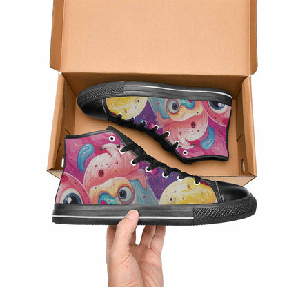 MEN'S Melting Icecream Monster Cherry High Top Canvas Dreamcore Sneakers