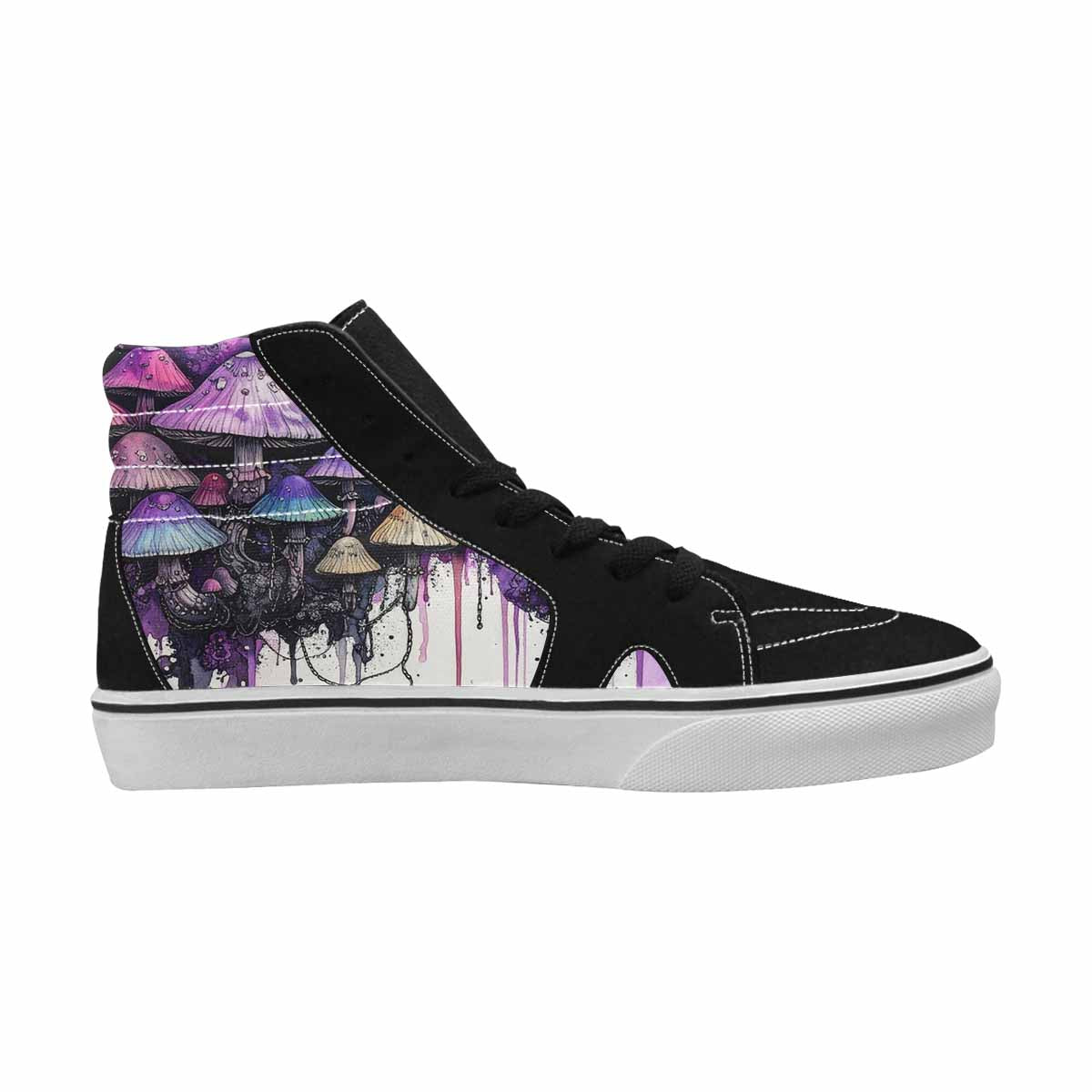 MEN'S Rainbow Drip Mushrooms High Top Canvas Neon Fantasy Custom Shoes