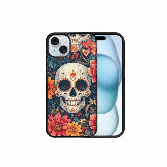 iPhone 15 Plus Case — Marble Skull Custom Personalized Phone Cover, Personalized Phone Case