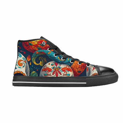 MEN'S Snake Skulls Print Alt High Top Canvas Surreal Custom Shoes