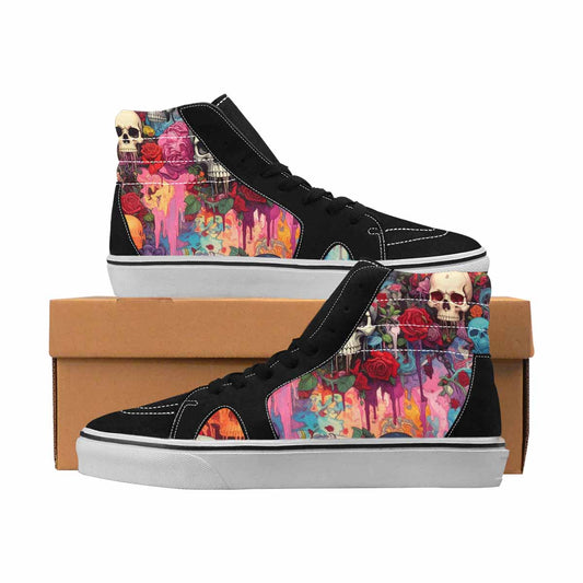 MEN'S Skulls High Top Canvas Original Design Aesthetic Custom Art Shoes