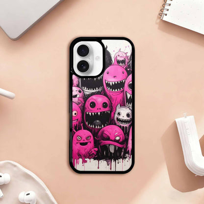 iPhone 17 Case — Monsters (general) Black &amp; Cartoon Cute, Custom Print Case Cover