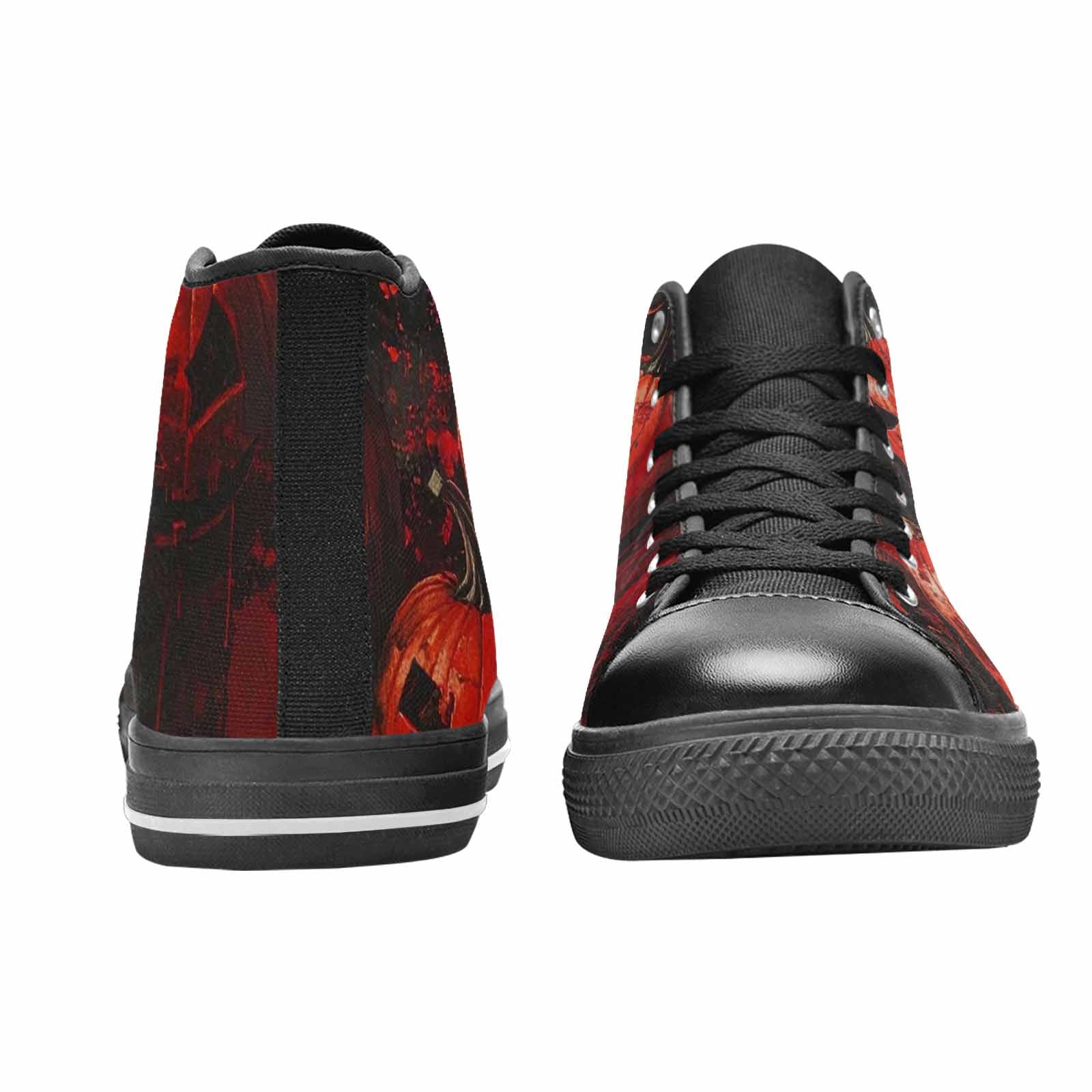 WOMEN'S Bloody Pumpkin Face High Top Canvas Grunge Sneakers