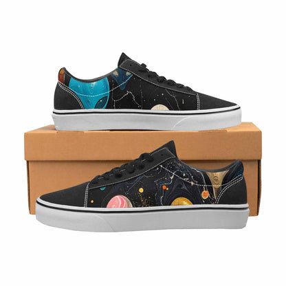 WOMEN'S Aliens  Marble Aliens Lace-Up Canvas Cottagecore Custom Sneakers