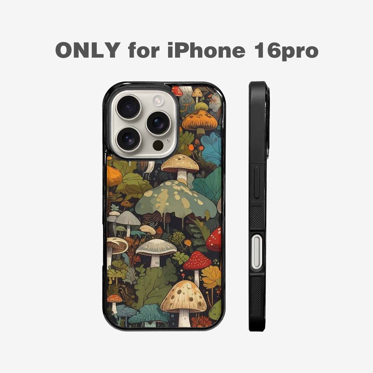 iPhone 16 Pro Case — Mushrooms Camomushrooms Patter Bki Personalized Phone, Original Design Phone Case