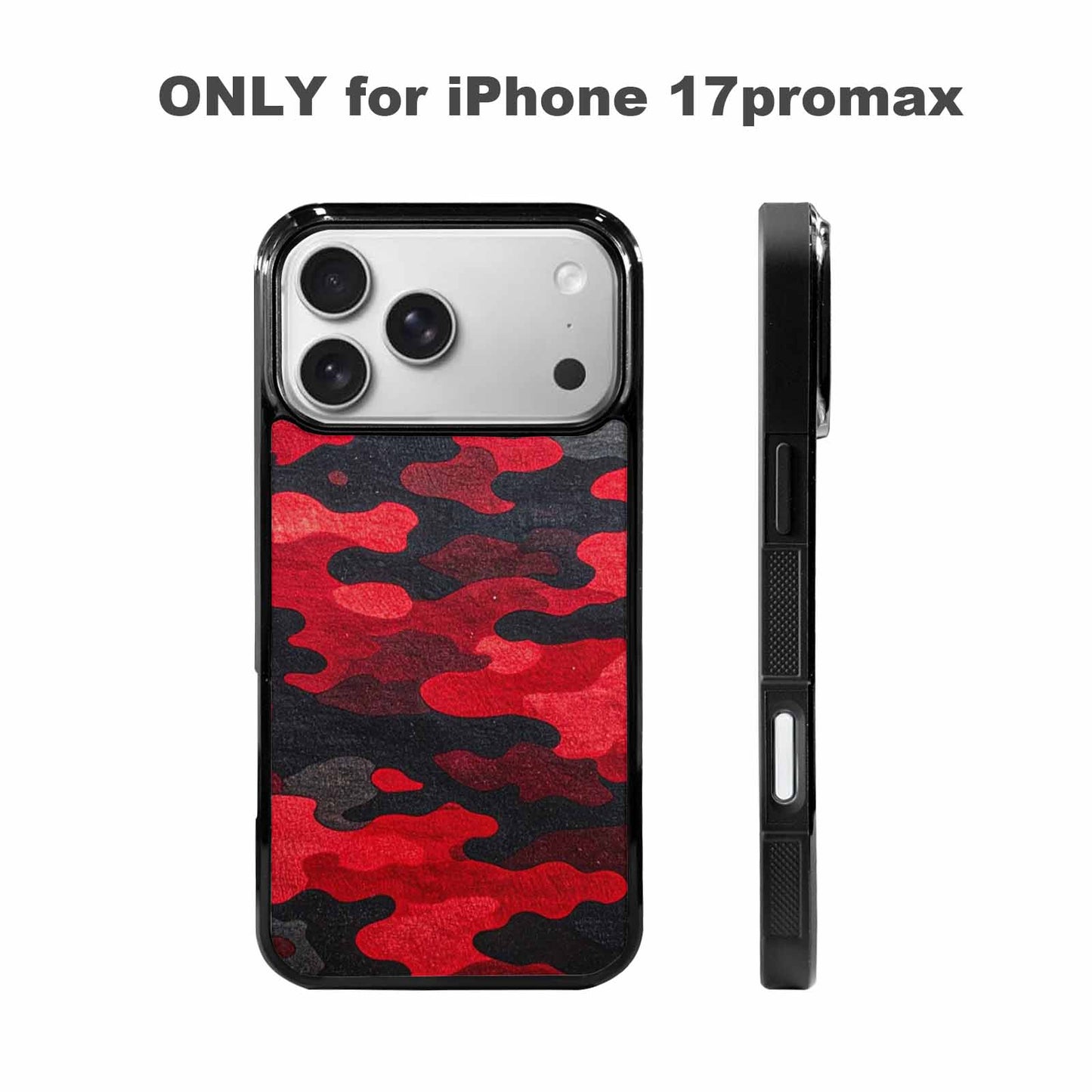 iPhone 17 Pro Max Case — Tactical Camo Red Black Custom Camo, Custom Print Case Cover