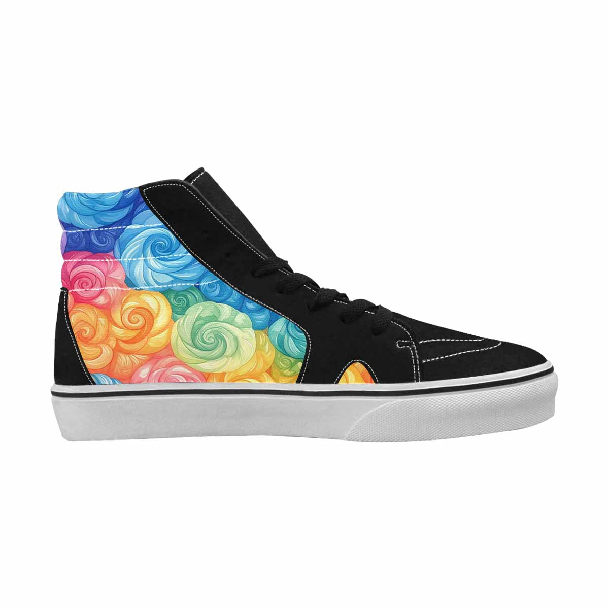 MEN'S Tie High Top Canvas Wallpaper Art Custom Sneakers